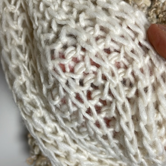 Renee’s NYC Accessories- Infinity Scarf-  soft Cream and Tan Crocheted- - Picture 9 of 10